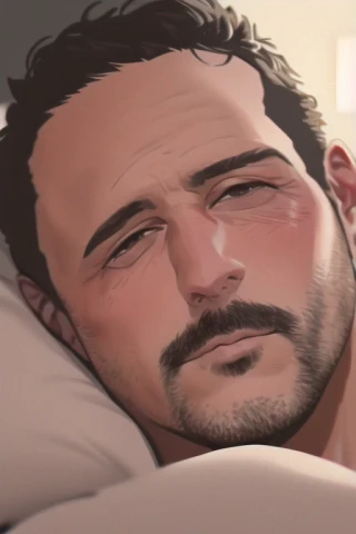 лежать на животе, Шедевр, мужчина среднего возраста